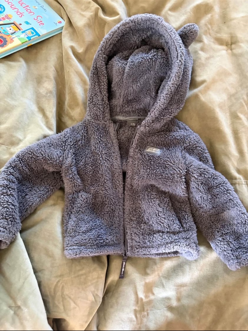 Eddie Bauer Plush Teddy Hooded Jacket in Gray